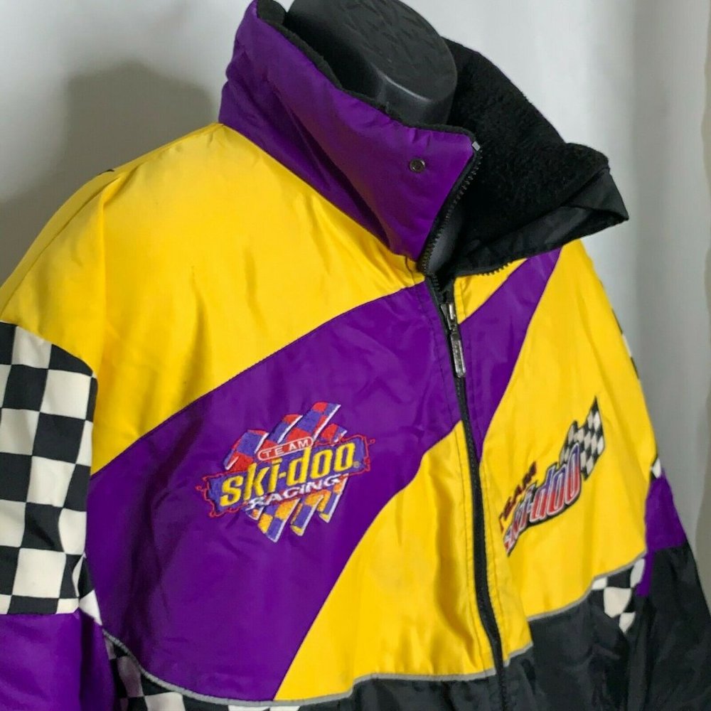 Vintage 90s Ski Doo Racing Team Jacket XXL Purple - Picture 4 of 10